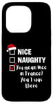 Coque pour iPhone 15 Pro Nice Naughty You Mean Nice In France - Père Noël amusant