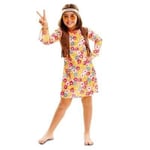 Hippie Flower Girl Kostym - NO NAME - Hippie - Rosa - Polyester - EU-standarder