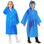 Vicloon Lot de 2 Poncho de Pluie Imperméable pour Enfant, Réutilisable EVA Imperméable Enfant Capuchon Vêtements de Pluie, Pour voyage, randonnée, Va à L'école, Equitation, Taille Unique