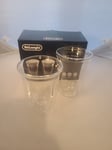 De'Longhi Double Wall Latte Macchiato Glasses x2- Clear DLSC312 330ML 11.1 fl.oz