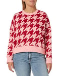 United Colors of Benetton Women's Jersey G/C M/L 3vhsd104o Sweatshirt, Pied De Poule Red and Pink 69b, M