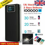 100000mah Portable Fast Charging Greenest Power Bank Lcd 2 Usb Battery Charger