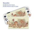 Oled Bundle-Cottagecore Mushrooms Funda Nintendo Switch Cover Kotelo Telakoitava Suojaava Tarot TPU Kuori Kytkinohjaimelle Joy-Con