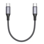 Câble USB C vers USB C Court 30CM,240W Cable USB C vers USB C PD3.1 Cable USB C Charge Rapide pour iPhone 15 Pro Max,Samsung S24 S23,MacBook Pro/Air,Pad Pro/Air,Laptops,Huawei,Pixel-Gris(Q530)