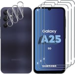 Pour Samsung Galaxy A25 5g Verre Trempé, 3+3 Pièces Protection Écran+Caméra Arrière Protecteur Film, 9h Dureté Hd Anti-Rayures Sans Bulles Protecteurs D'écran Pour Samsung Galaxy A 25 5g