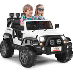 Goplus - Voiture Electrique Enfant 12V avec 2 Sieges et Telecommande a Distance, Vehicule Electrique pour Enfant avec Boîte de Rangement et MP3,pour