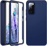 Hensinple Samsung S20 fe Case, for S20 fe case Shockproof Silicone Case [with Built in Screen Protector] Full Body Protective Rugged Defender Cover Bumper Case for Samsung S20 fe 5G/4G (Blue)