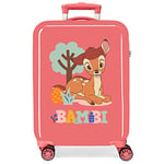 Disney Bambi Valise de Cabine Corail 38 x 55 x 20 cm Rigide ABS Fermeture à Combinaison latérale 78 L 2 kg 4 Roues Doubles Bagages à Main, Rouge, Valise de Cabine