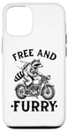 Coque pour iPhone 13 Pro Free And Furry Moto Rider Biker Raton laveur