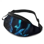 XCNGG Sac de taille en cours d'exécution Sac de taille de loisirs Sac de taille Sac de taille de mode Blue Magics Dragon Wolf Waist Pack Bag for Men Women,Casual Running Belt Bags Hip Bum Bag with Adj