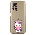 Coque dore pour Redmi Note 12 PRO 4G licorne coeur kawaii I love you