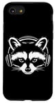 iPhone SE (2020) / 7 / 8 Black and White Gamer Raccoon with Headphones Case