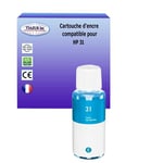 Bouteille encre compatible avec HP 31 pour HP Smart Tank 450 - Cyan - 70ml - T3AZUR