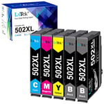 LxTek 502XL Compatible Ink Cartridge Replacement for Epson 502 XL Ink Cartridges for Epson Expression Home XP-5105 XP5100 Workforce WF-2860 WF-2860DWF WF-2865DWF (black cyan magenta yellow,5-Pack)