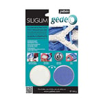 Pébéo - Pâte Siligum Spécial Création de Moule - Pâte à Mouler Silicone Petites Dimensions & Décors Plats - Silicone Pour Moulage Prise Très Rapide - 100 G – Bleu et Blanc