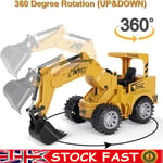 Kids RC Excavator Truck Digger Toy Model Remote Controlled Car Vehicle for Gift