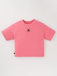Converse Junior Girls Chuck Patch Boxy T-shirt - Pink, Pink, Size 8-10 Years