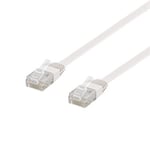 NÖRDIC CAT6 U / UTP Flat Network Cable 1.5m 250MHz Båndbredde og 10Gbps Transmisjon Rate White