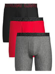 UNDER ARMOUR Performace Tech 6inch 3pack Boxers - Grey/black/red, Multi, Size L, Men