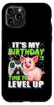 Coque pour iPhone 11 Pro It's My Birthday Pig Time to Level Up Jeu vidéo