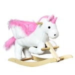 Kids Ride On Unicorn Childrens Rocking Horse Toy Soft Seat Pink 18 Months Plus