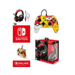 Pack Manette SWITCH Filaire Nintendo POKEMON PIKACHU POP ART Officielle + Casque Gamer PRO H3 Rouge SPIRIT OF GAMER SWITCH