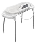 Rotho Babydesign Bath Set with Bath Tub and Stand, Ideal for 2 Children, 0-12 Months, White, TOP Xtra, 21041000101