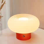 FANHAO Lampe de Chevet Tactile,Lampe Champignon 4000mAh Rechargeable Sans Fil Pour la Chambre Coucher,Le Salon et la Table de Nuit, Dimmable en 3 Couleurs,Petite Lampe Moderne de Chevet les Cadeaux