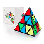 CUBIDI® Pyraminx Cube Triangle Magique - Pyramide Casse tête Adulte et Enfants - avec Autocollant (Los Angeles)