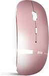 Souris Bluetooth sans fil rechargeable pour MacBook Pro/Air/iPad/ordinateur portable/PC/Mac/ordinateur, or rose