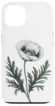 Coque pour iPhone 13 Coquelicot blanc symbole de paix pour jardiniers botanistes fleurs