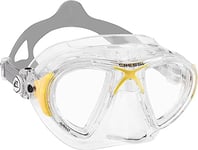 Cressi Nano Compact Low Volume Scuba-Freediving-Snorkeling Mask (Made in Italy), Clear/Yellow