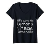 Womens Life Gave Me Lemons, I Made Lemonade V-Neck T-Shirt