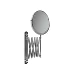 Avilia Round Cosmetic Mirror with Magnification - Mirror with Magnification, Diameter 16 cm, Extendable Arm up to 57 cm, 180° Swivel, Silver