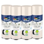 Dulux Valentine Peinture Intérieure et Extérieure Aérosol Color Touch - Satin Lin Clair 400 ml - Lot de 4