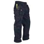 Lee Cooper LCPNT206 Workwear Mens Multi Pocket Easy Care Heavy Duty Knee Pad Pockets Safety Work Cargo Trousers Pants, Black, 36W/33L