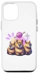 Coque pour iPhone 14 3 Moon Capybara Funny Capibara Rongeur Animal Lover Humour