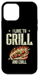 Coque pour iPhone 12 mini I Love To Grill And Chill Griller Cook BBQ Griller Barbecue