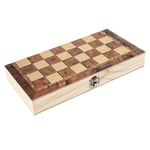 Wooden Foldable 3 in 1 Chess Backgammon Wooden Board Folding Board Game H5F2