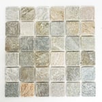 mosaik ws quartz square quartzite beige/grey 4,8x4,8x1