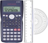 Calculatrice College Lycee Bureau Scientifique - Bonus Règle et Rapporteur, Calculette Mode Examen Materiel Ecole Papeterie Pack Fourniture Scolaire Rentrée