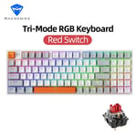 Machenike-Clavier mécanique sans fil,clavier de jeu rétro4.2 RVB pour PC Gamer,ordinateur portable,échange à chaud,Leic-mode 94 prédire,K500W - Type Red Switch #A