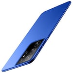 Coque Samsung Galaxy S21 Ultra 5G, Coque Ultra Mince Mat pour Téléphone Mobile Coque Anti-Rayures Antichoc Bumper Coque Rigide Anti-Empreintes Digitales Housse de Protection PC Dur 6,8 Pouces (Bleu)