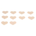 5 Pairs Disposable Breast Pasties Beige Adhesive Bras Nipple Covers Heart Shape