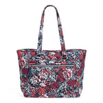 Vera Bradley Women's Performance Twill Work Tote Bag Handbag, Cabbage Rose Cabernet, One Size