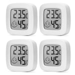 Lot De 4 Thermomètres Hygromètres D'Intérieur-Mini Lcd Numérique-Pour Chambre De Bébé, Salon, Bureau, Serre