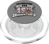 15th Wedding Anniversary Celebrating 15 Years Matching Gift PopSockets PopGrip for MagSafe