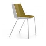 MDF Italia - Aiku Chair,  Gloss White/Sugar Paper Blue Shell, 4-Legged Tapered Base, Chromed Frame - Ruokapöydän tuolit - Jean-Marie Massaud - Sininen - Metalli/Muovi