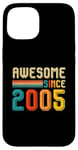 Coque pour iPhone 15 20 ans hommes femmes cadeaux d'anniversaire vintage génial depuis 2005