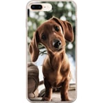 Apple iPhone 8 Plus Transparent Mobilskal Ung Hund